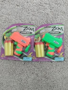 Zoom Power Shot Foam Dart Blaster Duo - Green & Orange